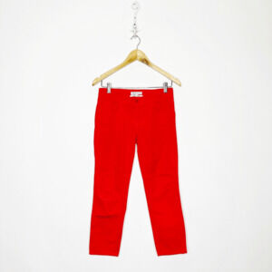 SEE BY CHLOE CAPRI SKINNY Crop Pants red cotton logo womens 27